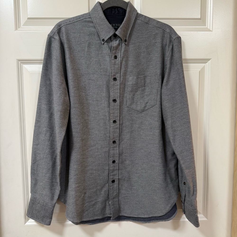 Rag & Bone Men's Gray Button-Up Shirt size SMALL minimalist